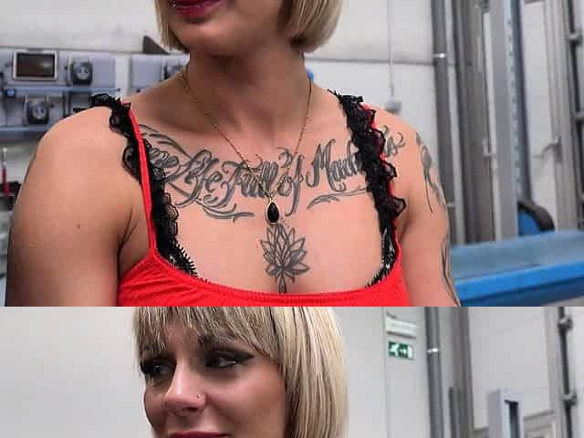 Inked Sub Hottie Gets Garage Fucking