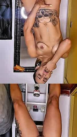 Latina Fucks Her Throat and Pussy with Her Hands - She Drops Her Flows and Takes Them!