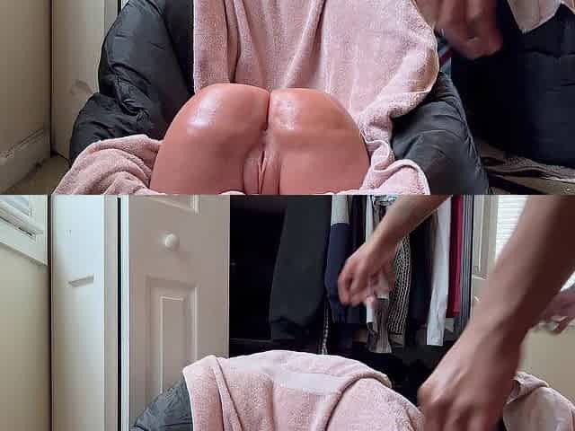 Trickling anal creampie with my oiled up doll