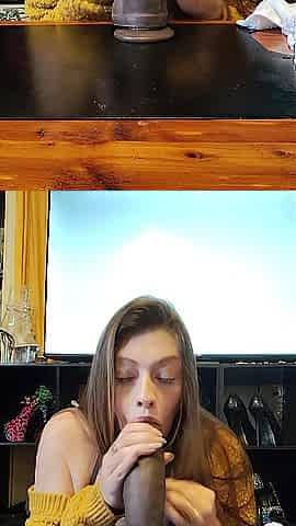 mother I'd like to fuck's deepthroat excitement leaves head cocked