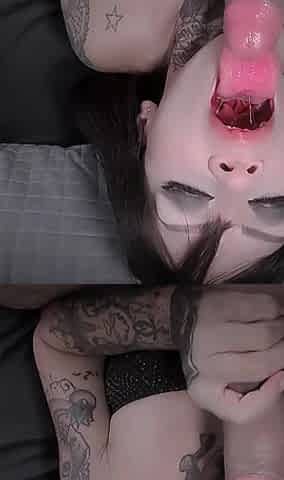 Curvy Goth Girl Deepthroat and Pussy Fucked Hard