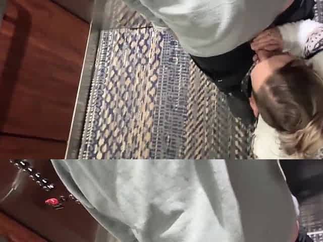 Whore Wife Bent Over in Elevator VERY Risky