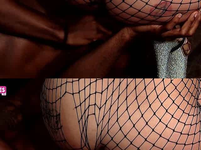 Romanian Chubby Girl with Big Natural Tits in Interracial MMF Threesome