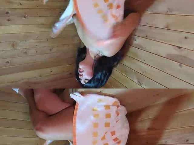 My most excellent ally's mommy uses her large butt to entice me in the sauna!