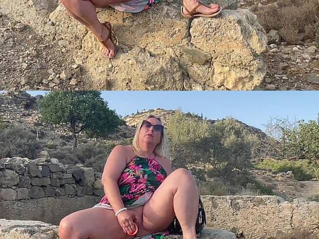 Outdoor Masturbation and Squirts - Nympho Wife Real Orgasms