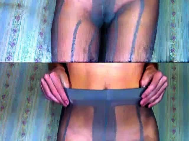 FeetFunDoll - Gray pantyhose tease