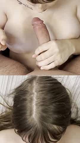 Fucking Your Cock with My Tits and Then Jerking off Until You Cum on My Face