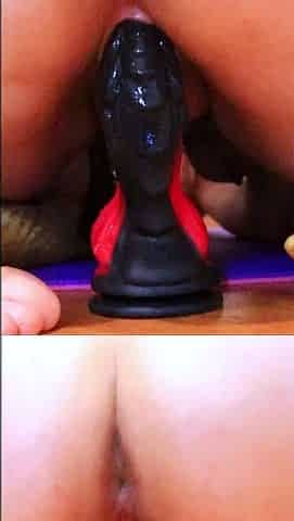 Dildo dragon cock fits so tightly into your teacher's tight