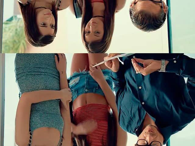 Two young schoolgirls with gaping asshole