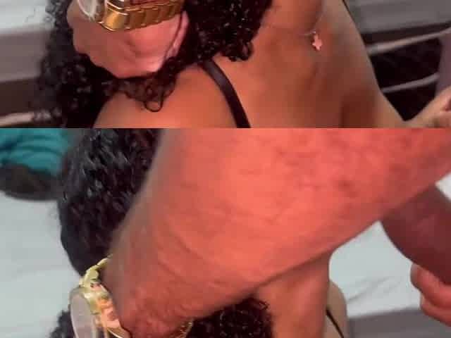 The wicked ebony woman waited for her spouse to leave the abode and called her neighbour over for sex.