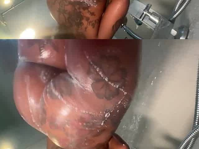 Slow motion juicy booty shower twerk