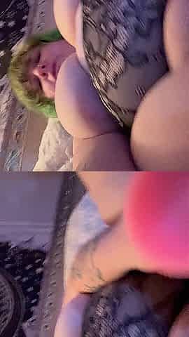 Cute big beautiful woman whore bangs herself with Alien Penis