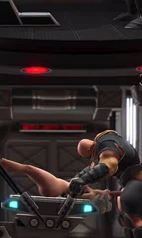 Hard fuck in the sci-fi lab! Hot blonde gets fucked by space soldier