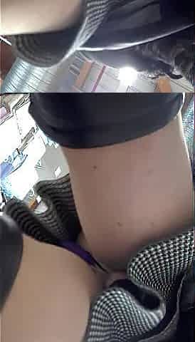 Sissy Underskirt at Market with G-Spot Sex toy and Chastity Cage