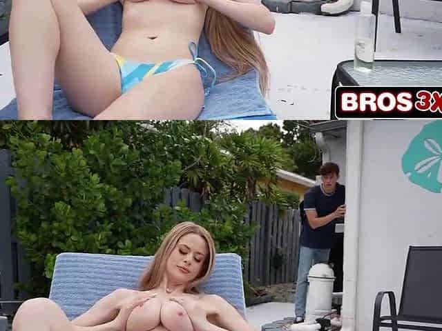 Balls Unfathomable in His Ally's Mamma Next to the Swimming Pool