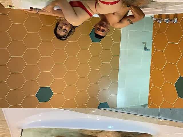 I invite my superlatively good ally to the jacuzzi and we screw hard