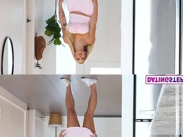 Huge Boobs Blonde Stepmom Won The Bet