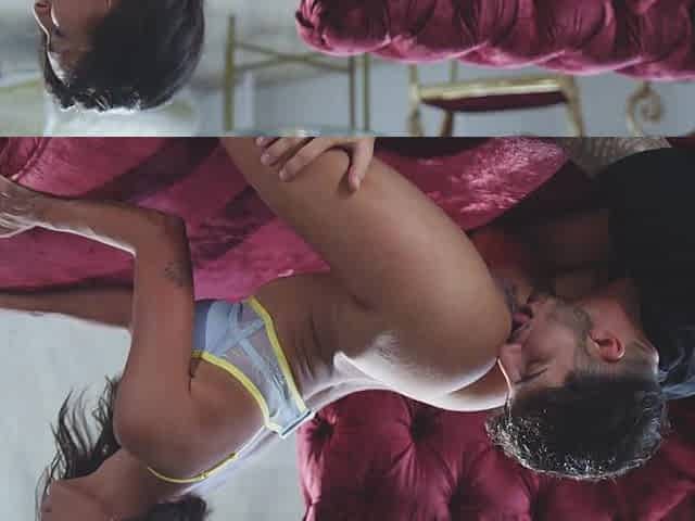 A slutty brunette is so horny that she fucks very intensely with her man