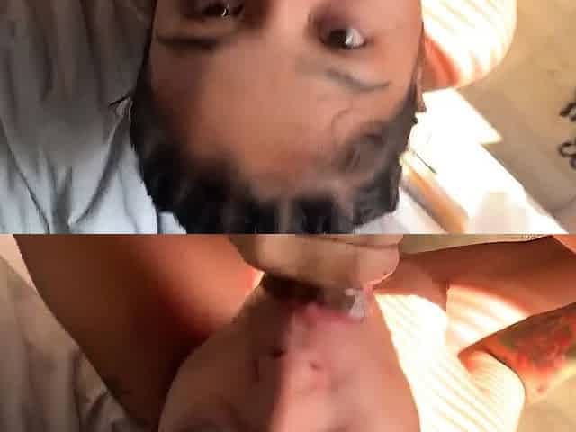 Busty blonde slut gives big cock a juicy blowjob in POV