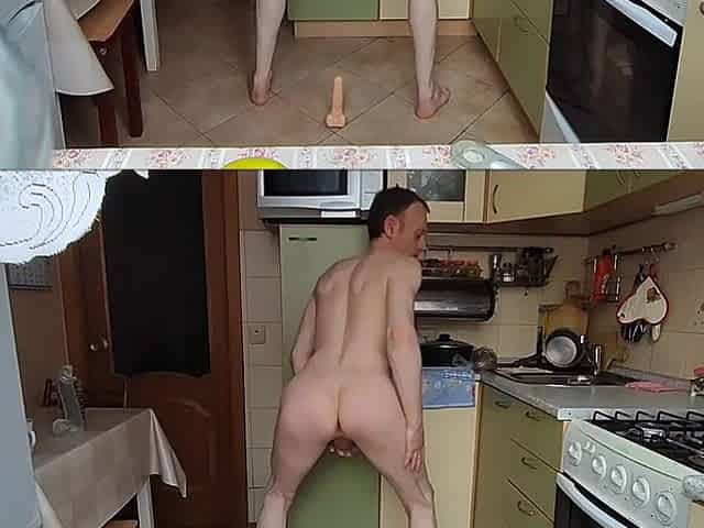 LanaTuls - Riding Vibrator at Kitchen - Moscow Anal Floozy and Floozy