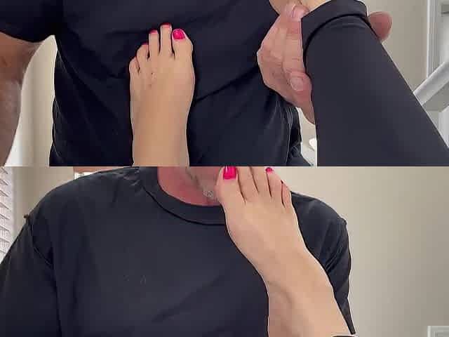 Foot fetish foot job cum in her hand