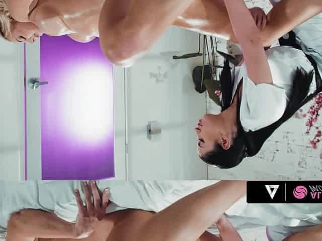 ALL GIRL MASSAGE - Sexy MILF Sophia West Gets A Hot Pussy Massage By Cute Masseuse Alex Coal