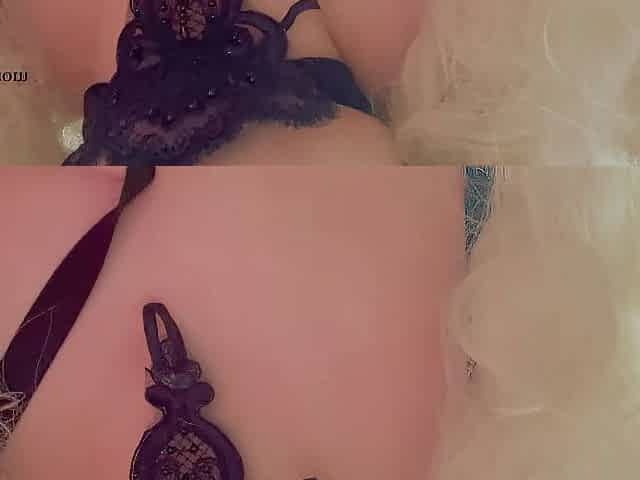 Striptease in my recent flower pattern lacy underware!