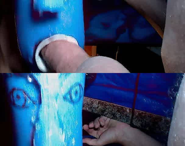 Facefucking homemade automatic toy