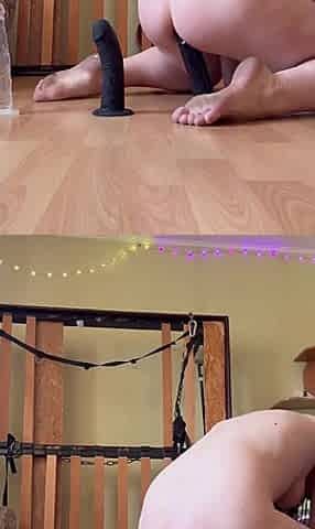Anal Masturbation with 3 Big Dildos, ATM, Orgasm From DP