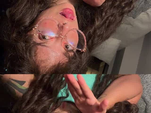 The Giantess Decides to Play with the Little One Between Her Split Tongue