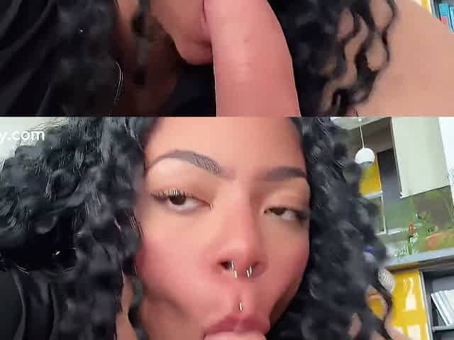 Thirsty Fat Ass Ready For Slapping - Sexy Brunette Latina Shows Extreme Blowjob And Rimjob In Pov