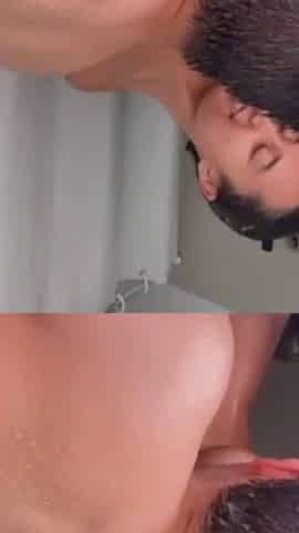 Hot asian couple in bathroom fucking