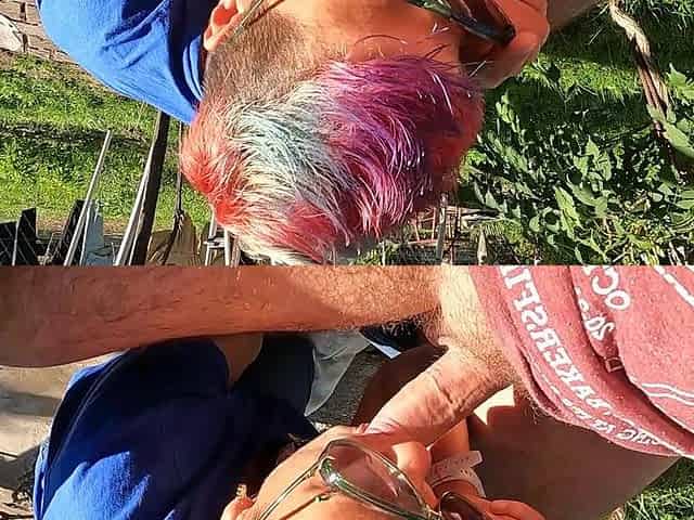 Outdoor Ball Sucking Blowjob with Cum in Mouth in the Garden