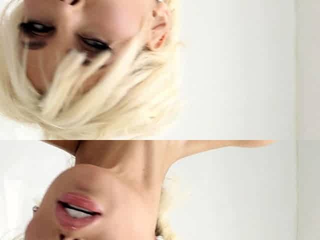 Blonde horny chicks play her big boobs