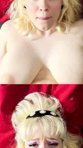 Hot blonde with big boobs solo