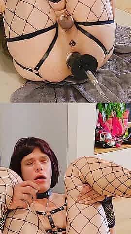 Femboy bitch having enjoyment, playing solo.
