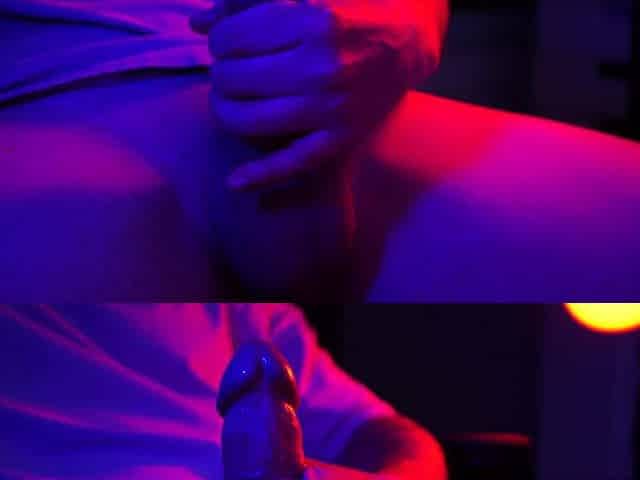Sexually excited dude stroking hard schlong at night