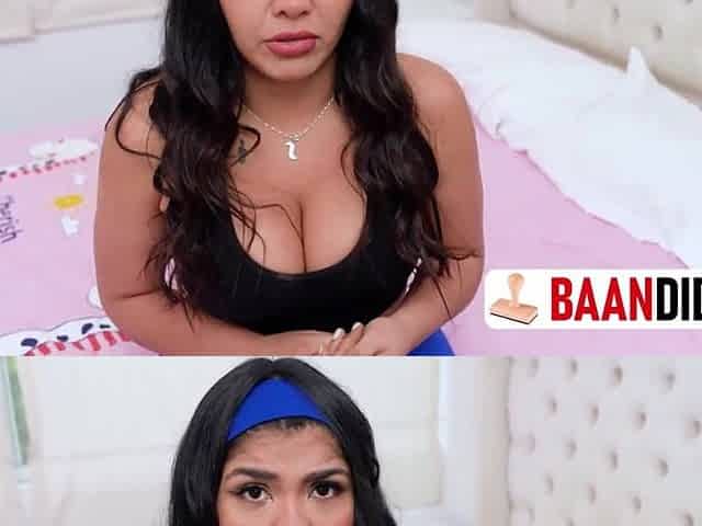 Brunette hair bitch pays rent with her booty