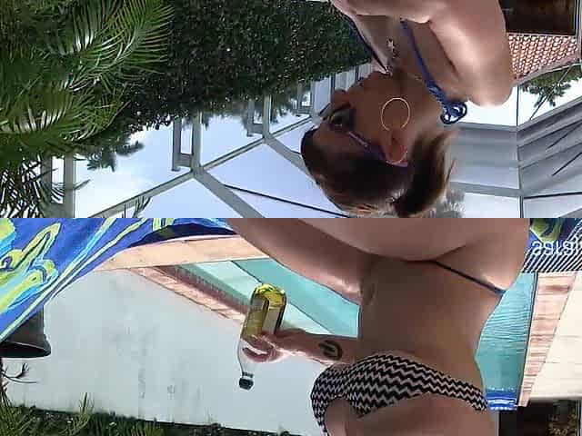 Sara Jay By The Pool! MILF Finger Fucks Herself During Sunny Day!