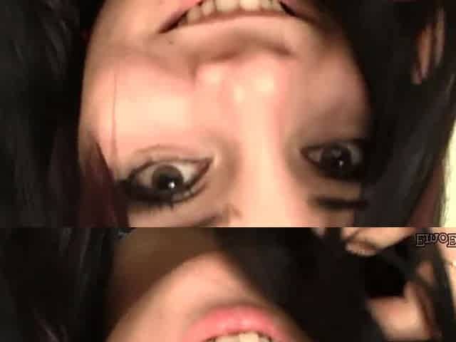 Goth teen babe touching her cunt solo