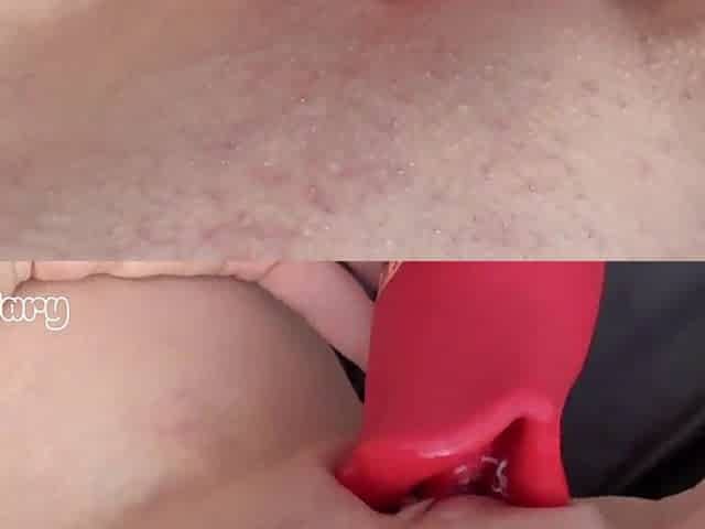 AVID SNATCH LICKING TOY MAKE ME SQUIRT AND CREAMY CLOSEUP