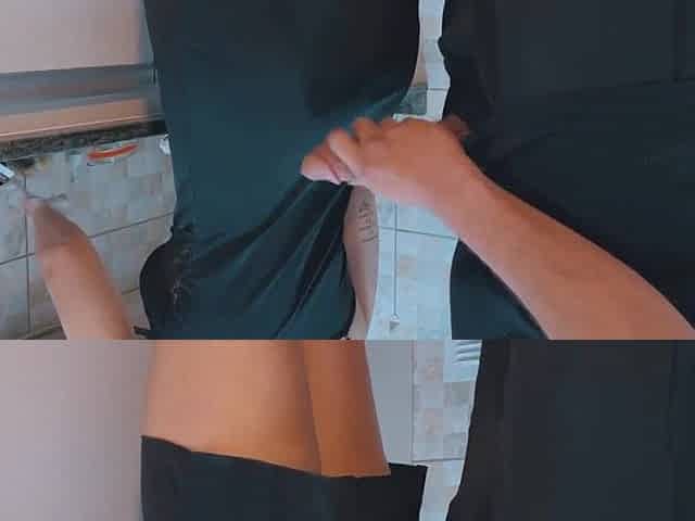 Cumming On my Maid's Booty with Gym Garments whilst that babe was Washing Dishes (FREE USE/COMPILATION))