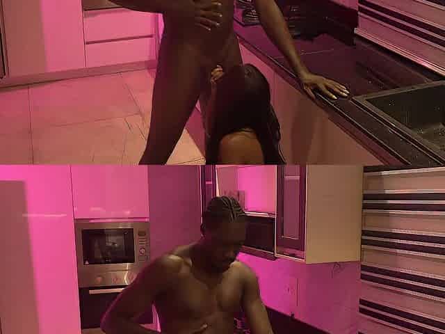 Her Bubble Booty Likes getting Bent over the Kitchen Counter