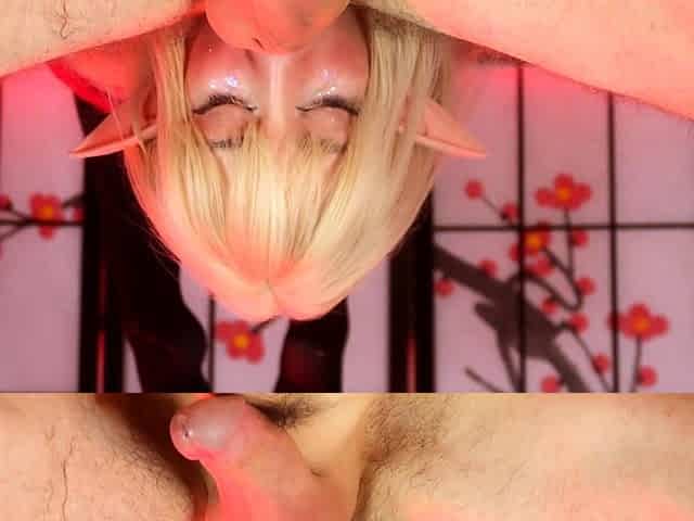 Sexy blonde blowjob and handjob