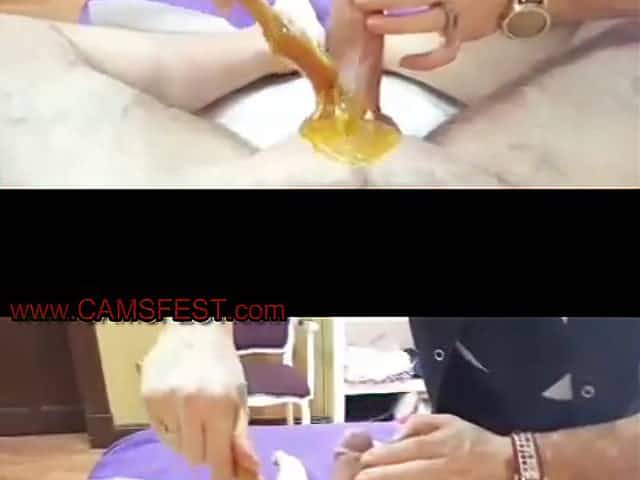 Waxing Of Big Penis With Happy Ending