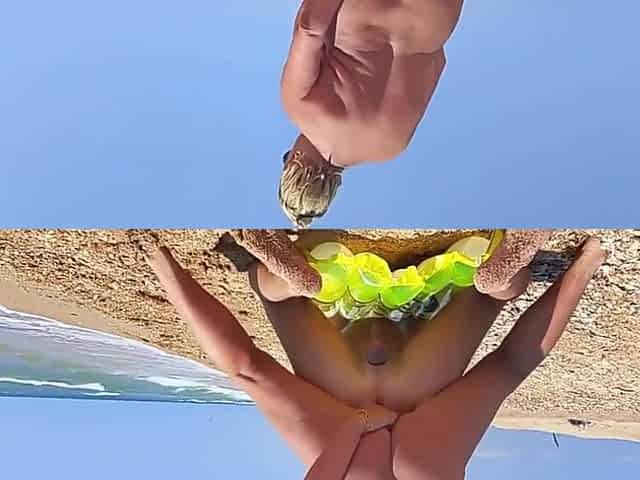 Nudist Couple Having Pegging Session On The Beach