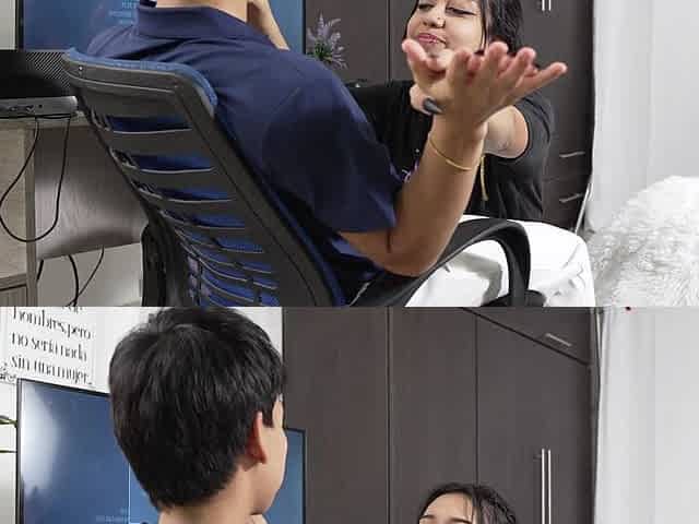 Sexy Slim Plump-assed Latina Gothic Babe Urges Her Virgin Gamer Step-bro To Try Her Tight Pussy