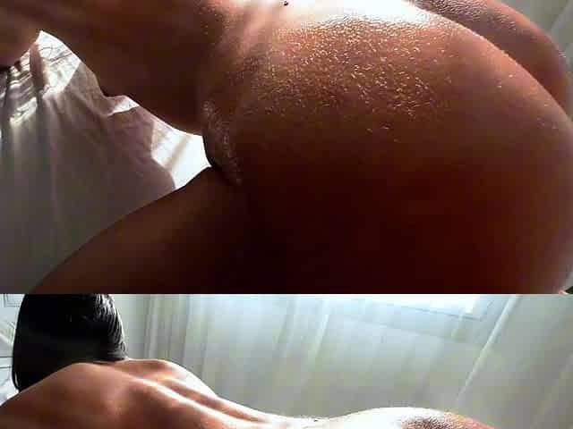 Sweet Step Sister Bathed In Oil Bouncing Her Juicy Ass On