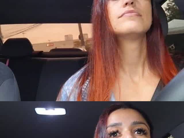 Horny app driver catches gifted passenger masturbating from behind!