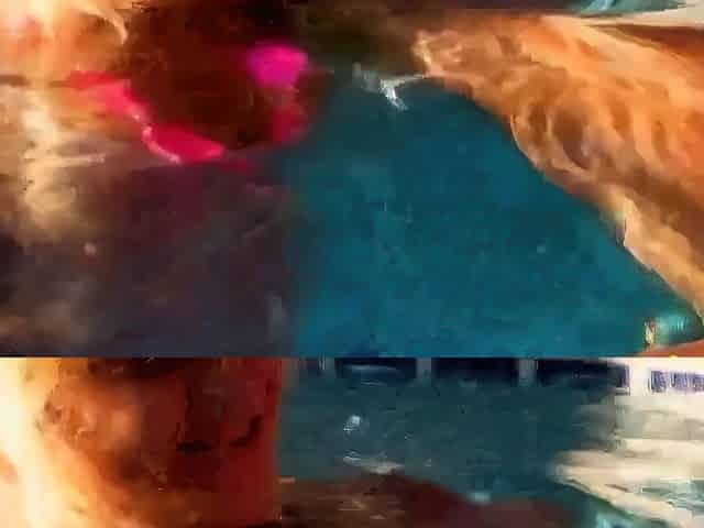 German Amateur Couple's Poolside Fun on Mallorca